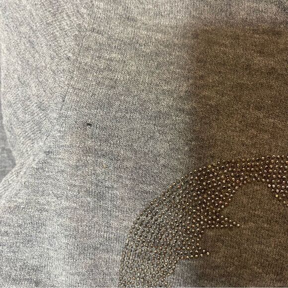Zadig & Voltaire miss bus gray cashmere skull Strass sweater FLAWED size XS - Picture 10 of 11